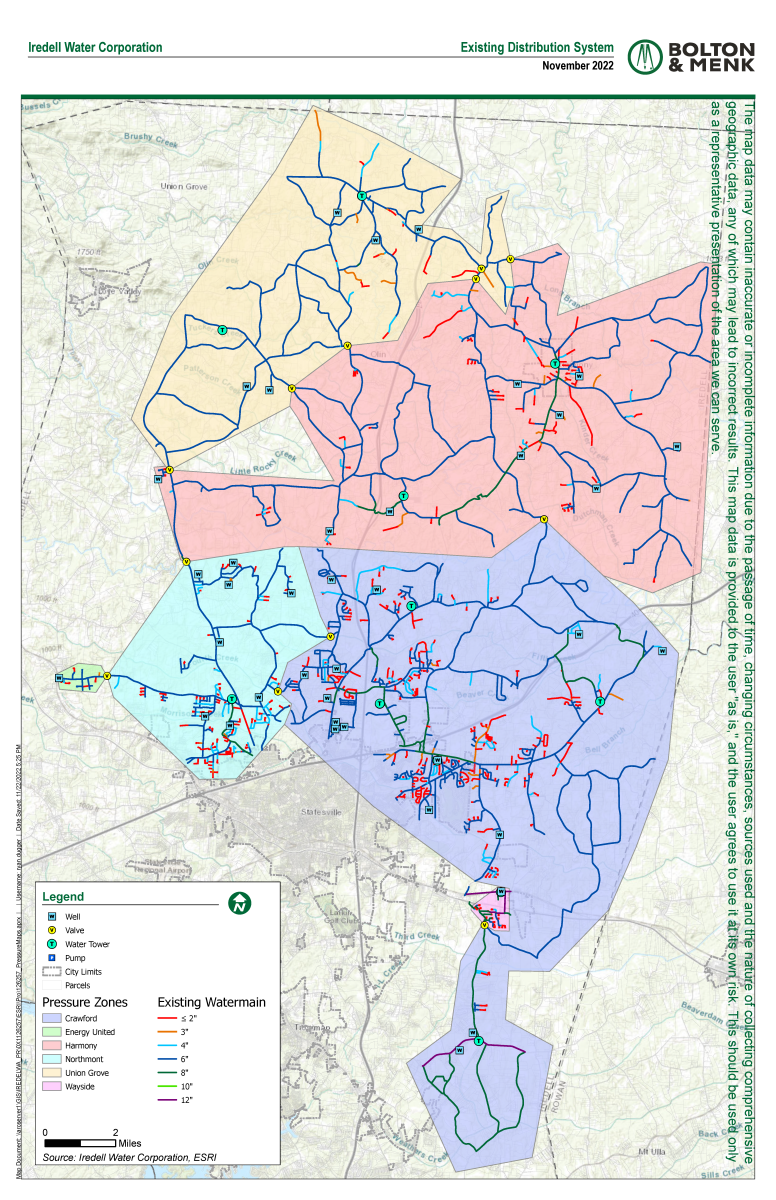 Image of water line locations